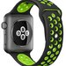 Curea iUni compatibila cu Apple Watch 1/2/3/4/5/6/7, 42mm, Silicon Sport, Black/Green